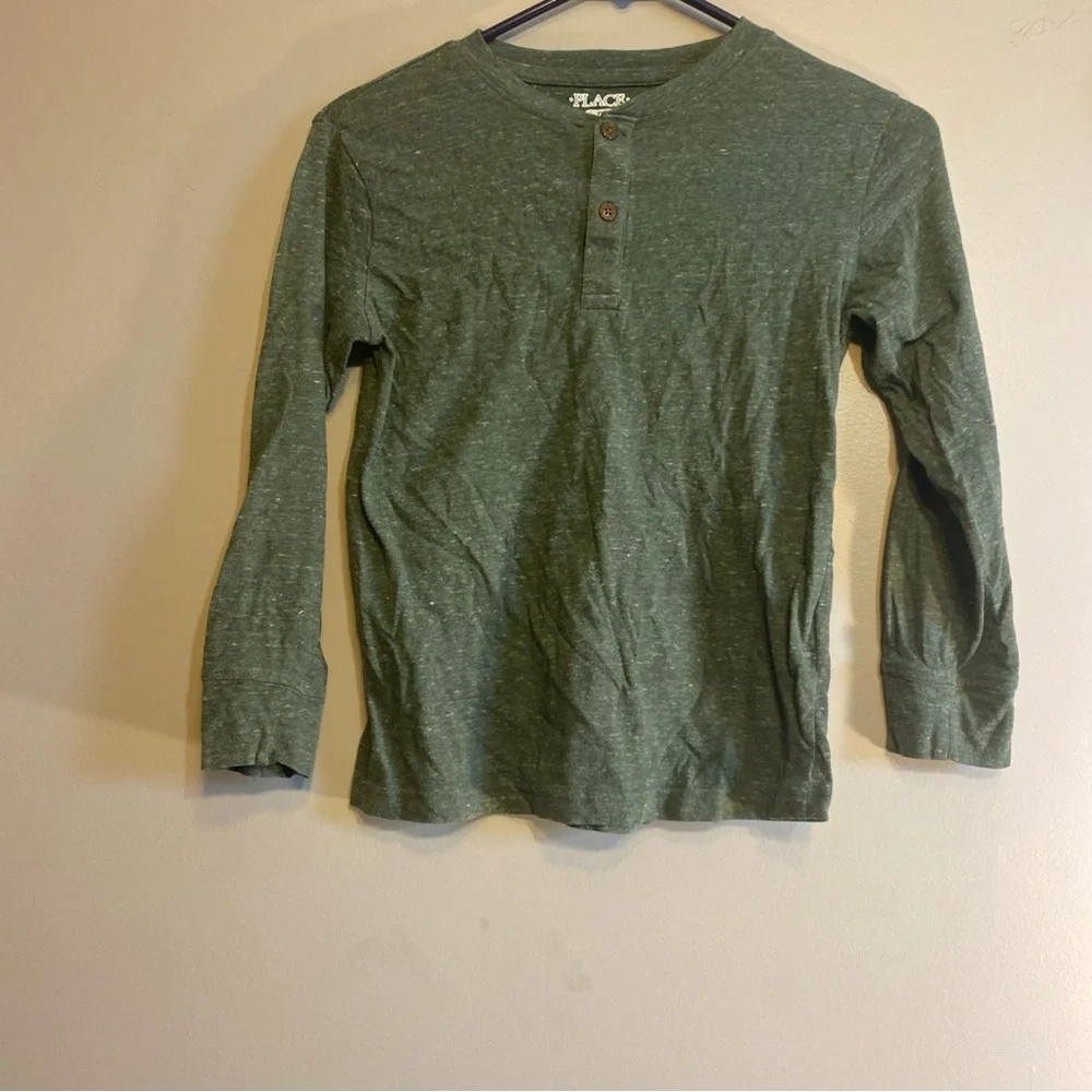 Children’s Place Boys Sz M (7/8)‎ Long Sleeve Green Tee